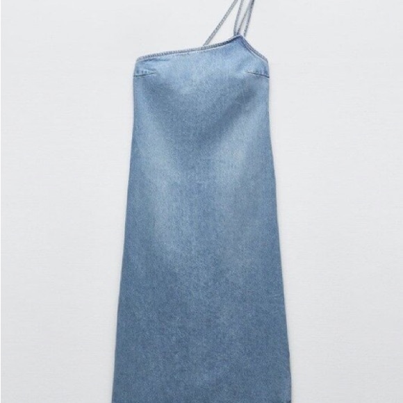 Zara denim dress maxi full length jean casual - Picture 9 of 11